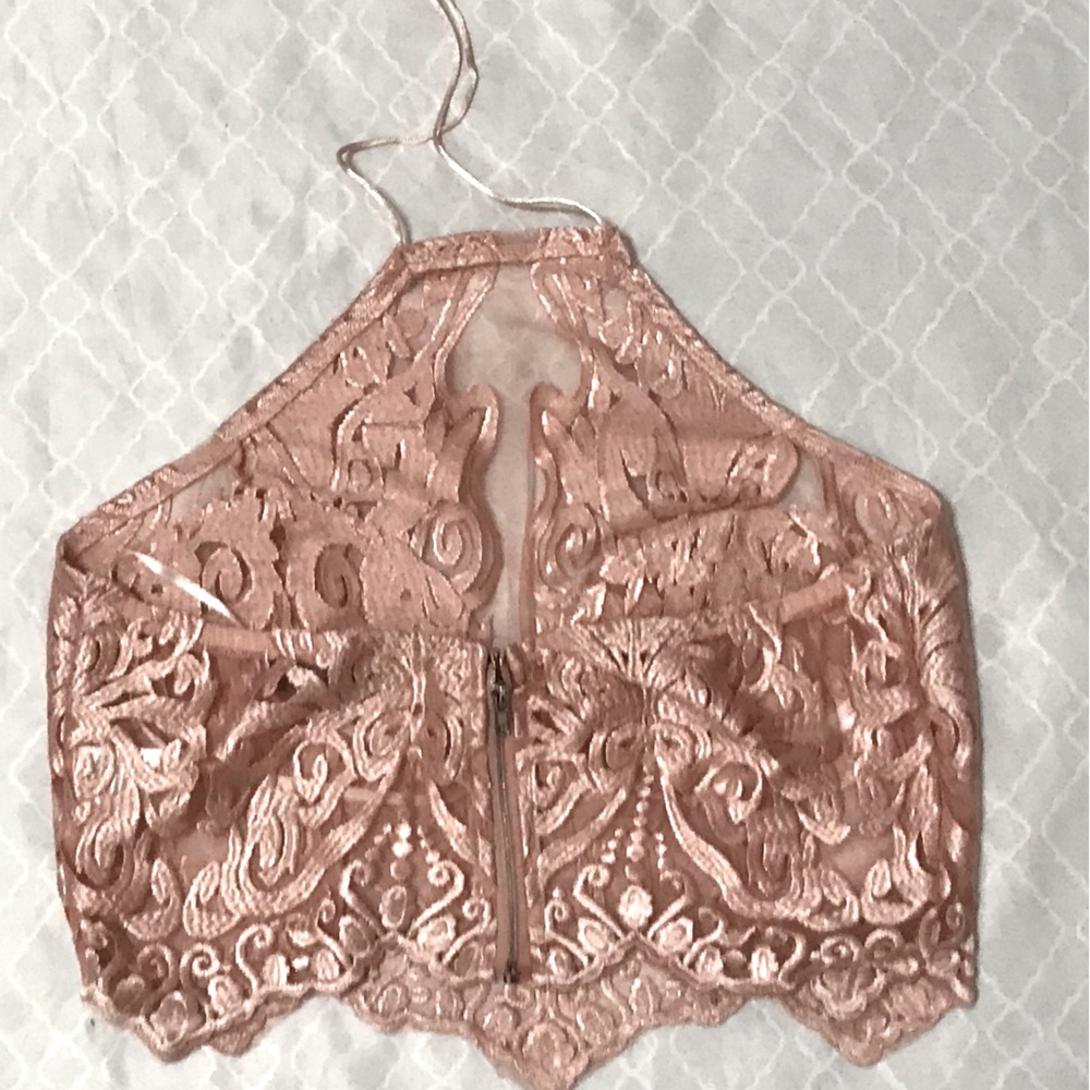 AKIRA Lace Halter Crop Top